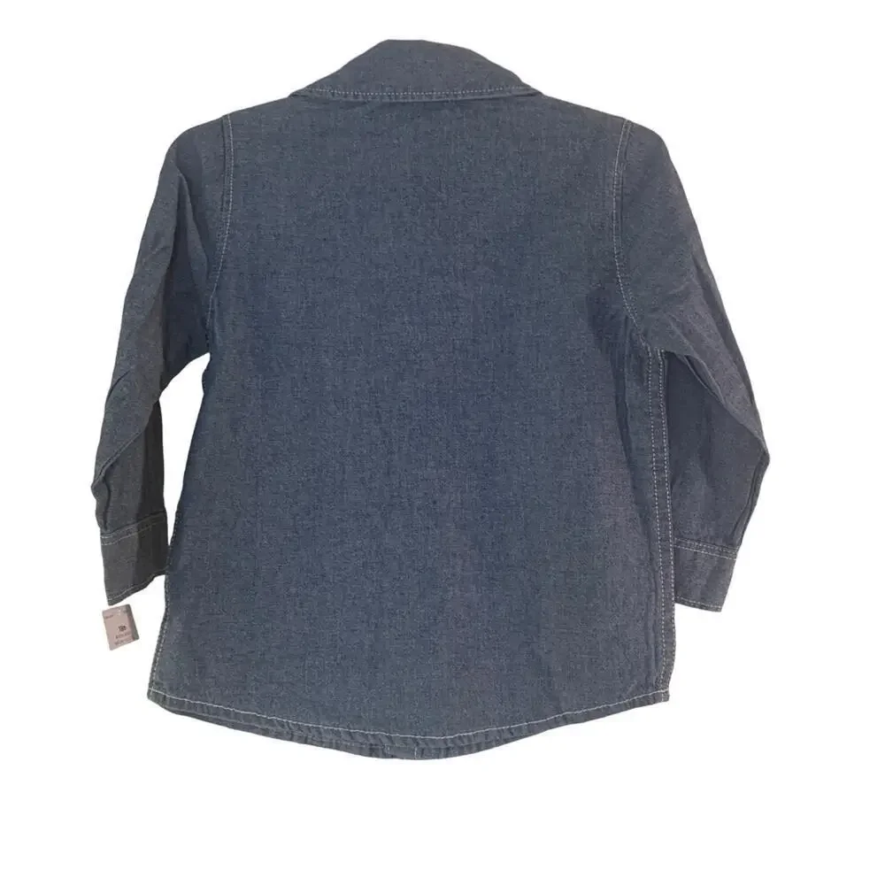 CARTER'S Boy’s Light Weight Denim Long Sleeve Button Down Shirt /Size: 18 MO
